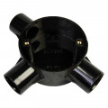 PVC 25mm Tee Box Black
